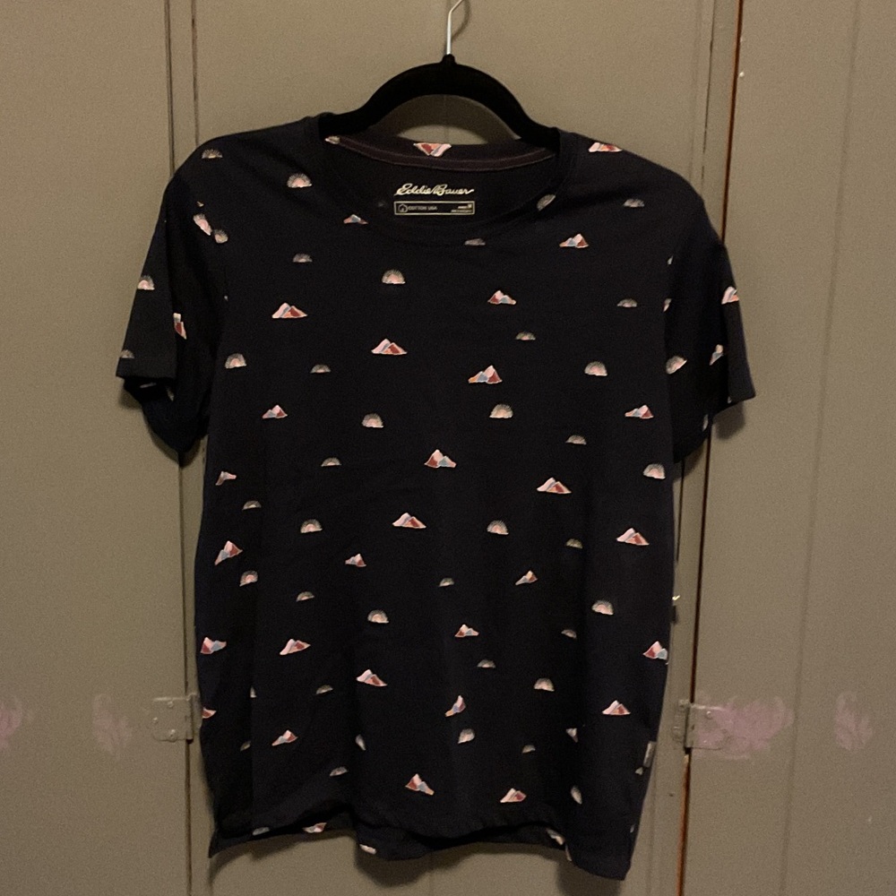 Eddie Bauer Navy Tee with Mountain Design